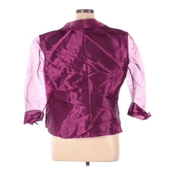 Alex Evenings Iridescent Magenta Bow Jacket XL - Picture 8 of 8